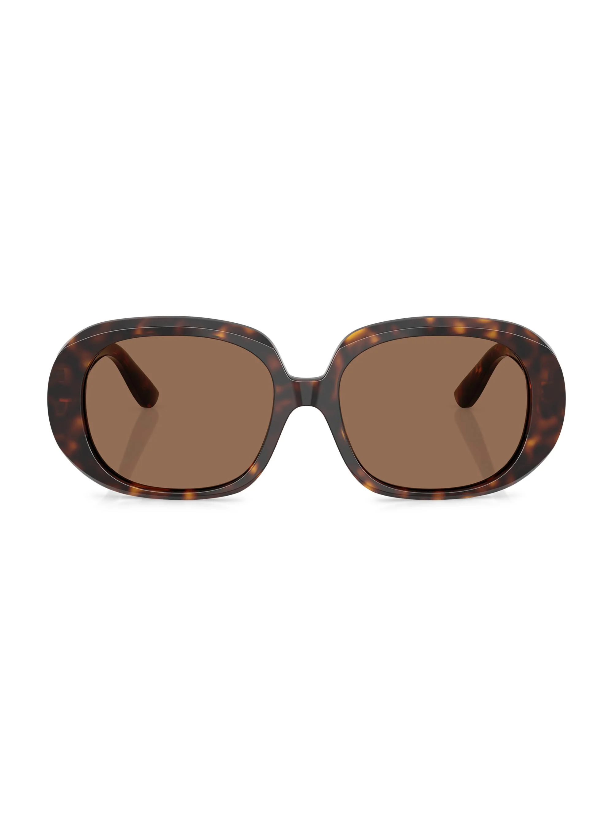 Women's 56MM Oval Sunglasses - Brown Havana - 1