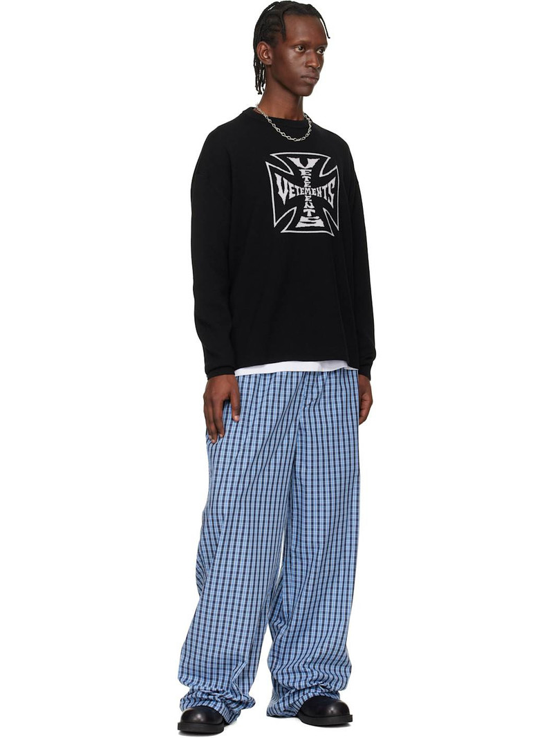 VETEMENTS Black Double Biker Cross Logo Sweater outlook