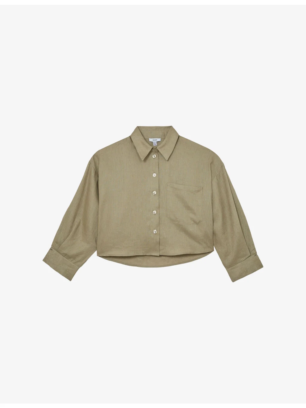 Solena Cropped Linen Shirt - 1