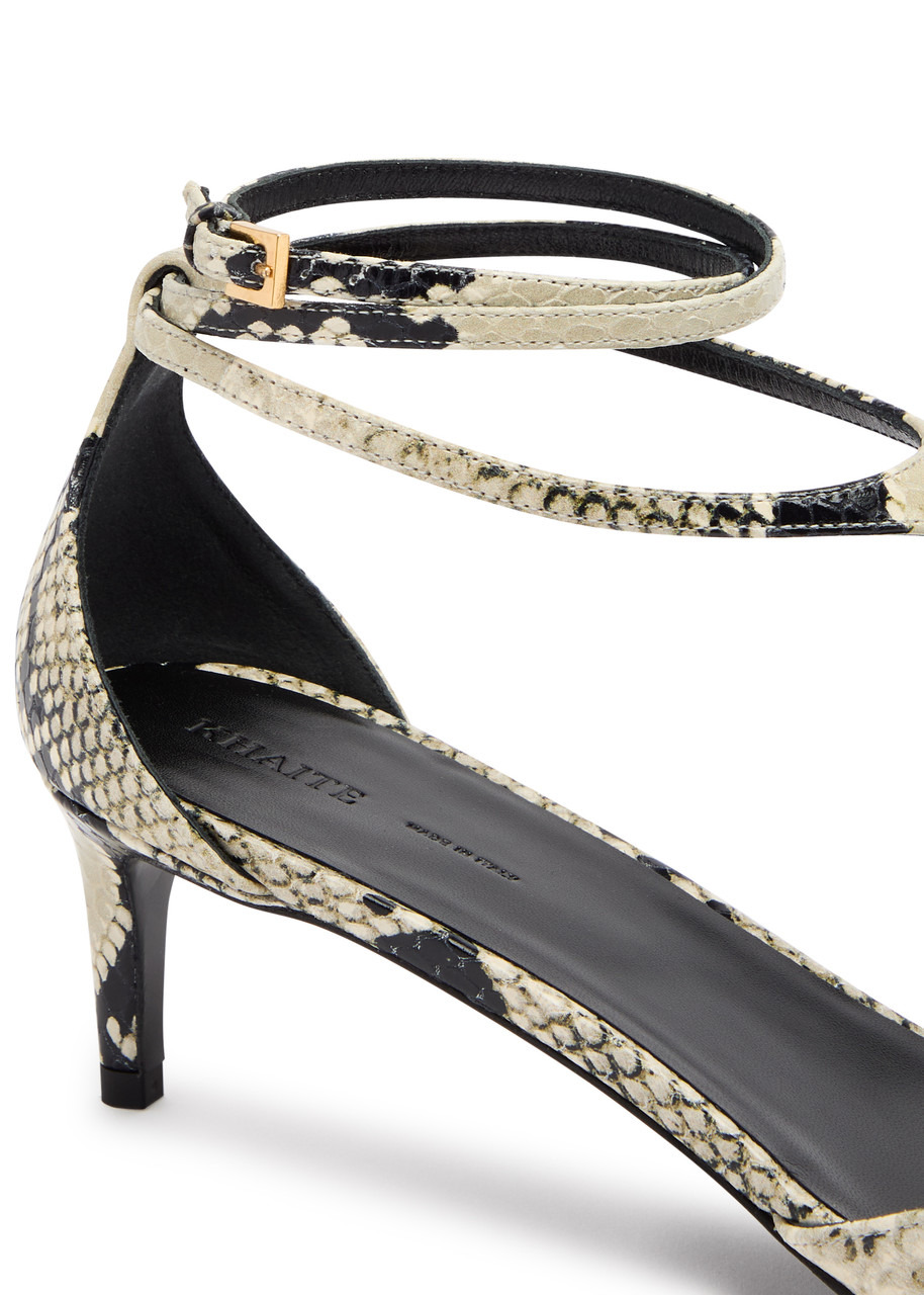 Khaite Mia 45 Python-effect Leather Pumps - 4