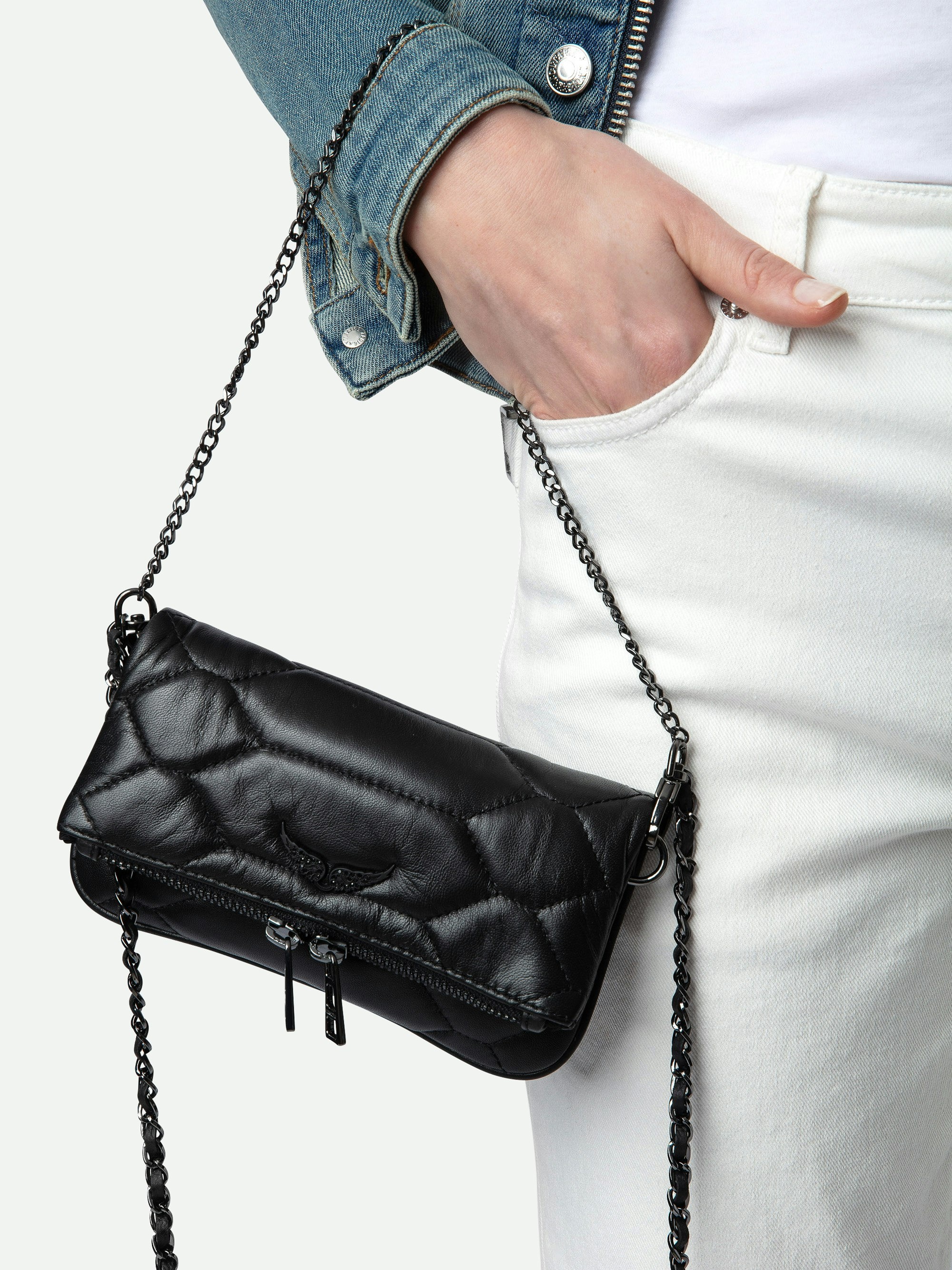 Rock Nano Quilted Leather Clutch - 6