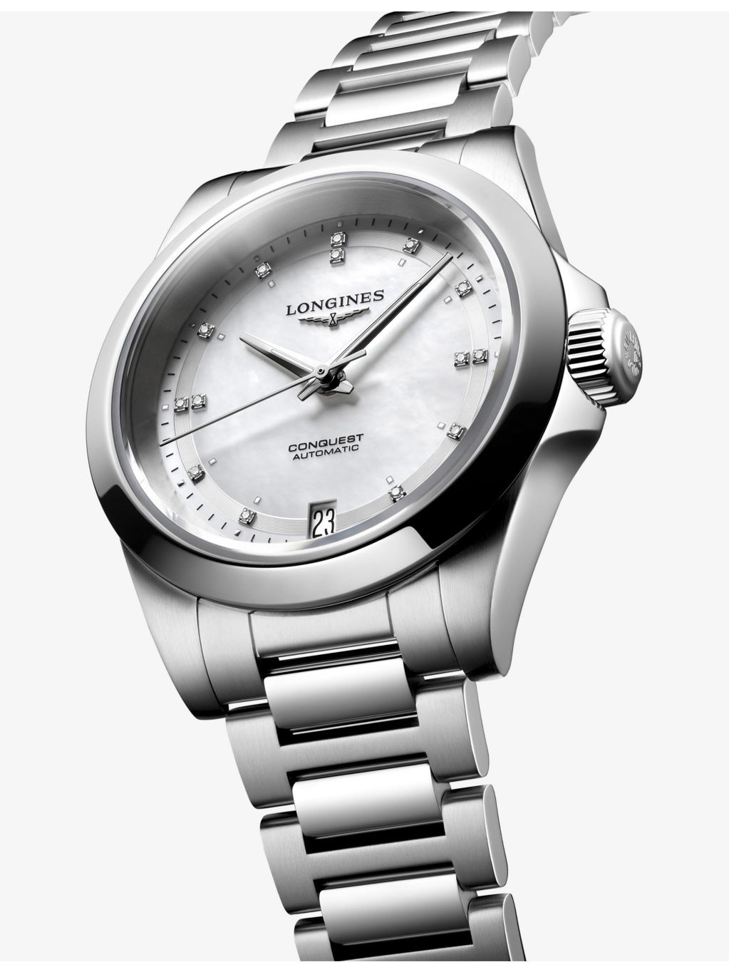 L3.430.4.87.6 Conquest Stainless-Steel And 0.035ct Diamond Automatic Watch - 3