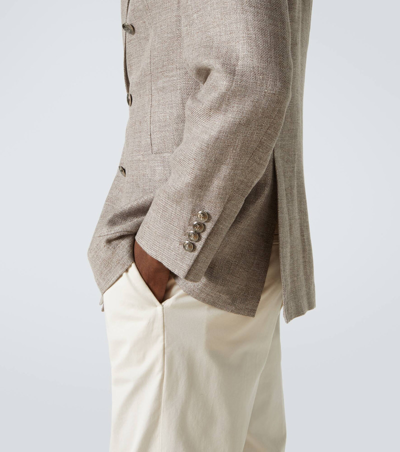 Double-breasted linen, wool, and silk blazer 7