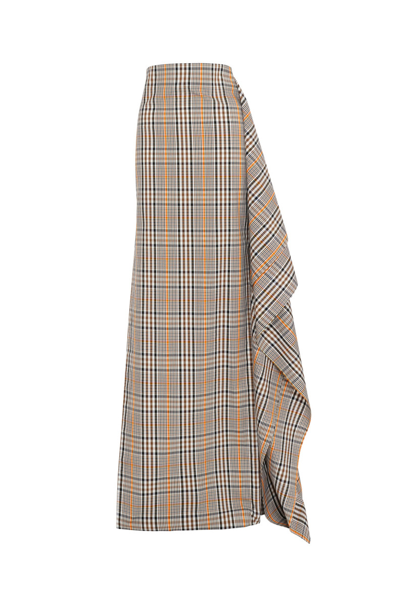 SIDE PANEL PENCIL SKIRT BROWN CHECK 3