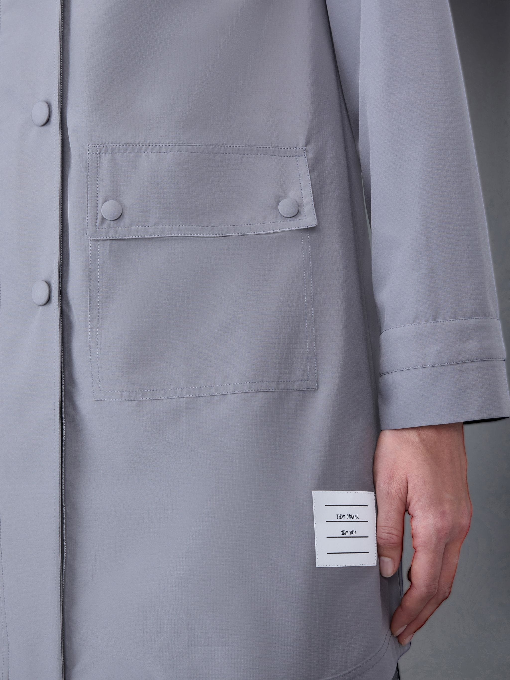 Military Ripstop Round Collar Overcoat - 7