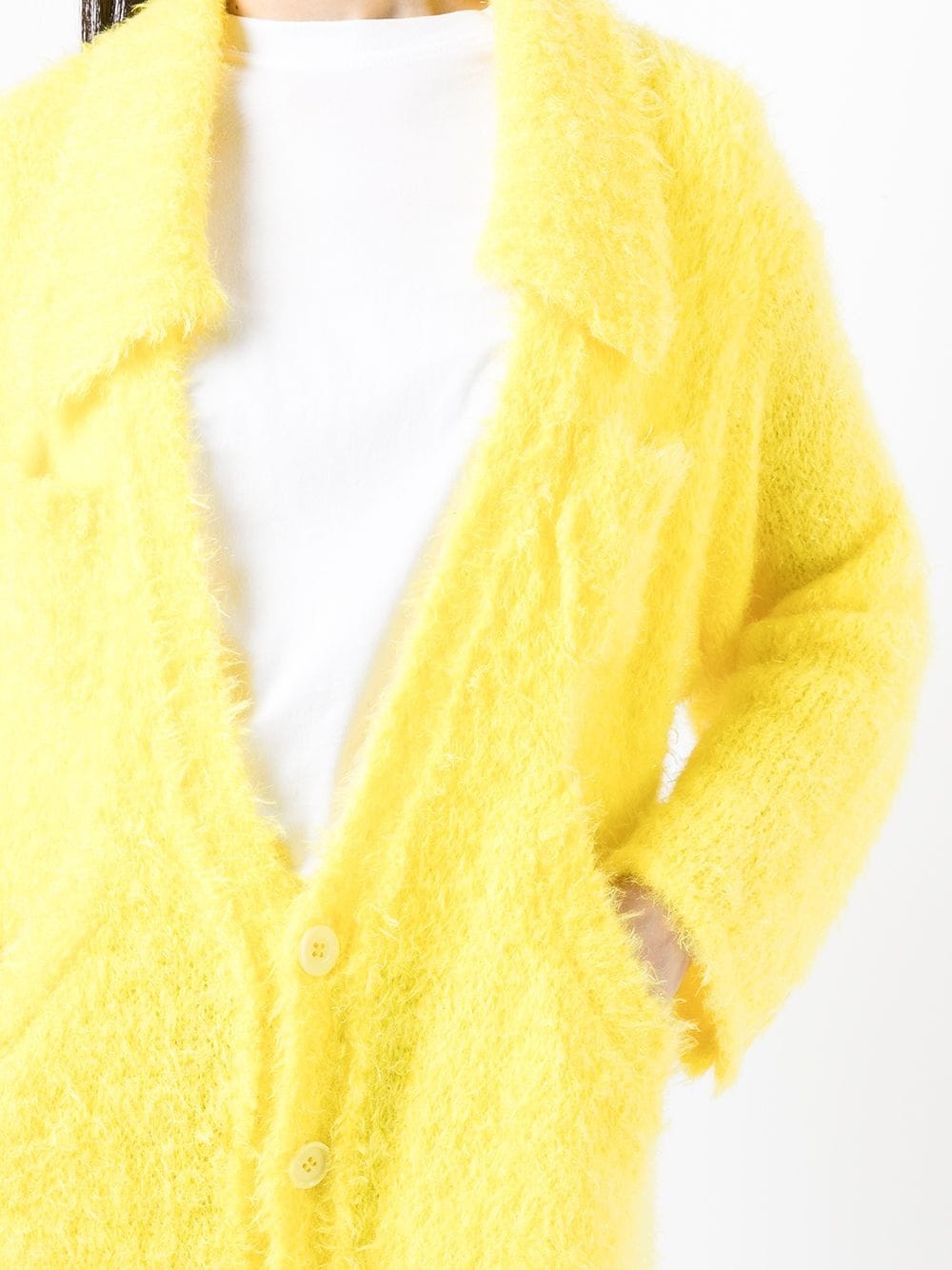 brushed knitted coat - 5