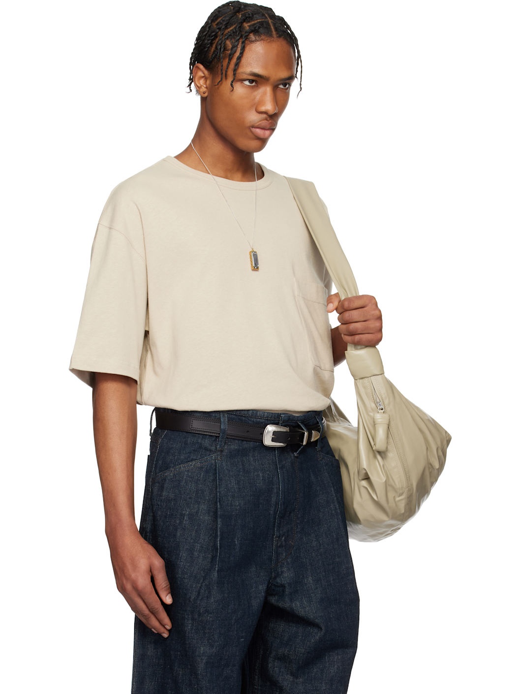 Beige Boxy Short Sleeve T-shirt - 2