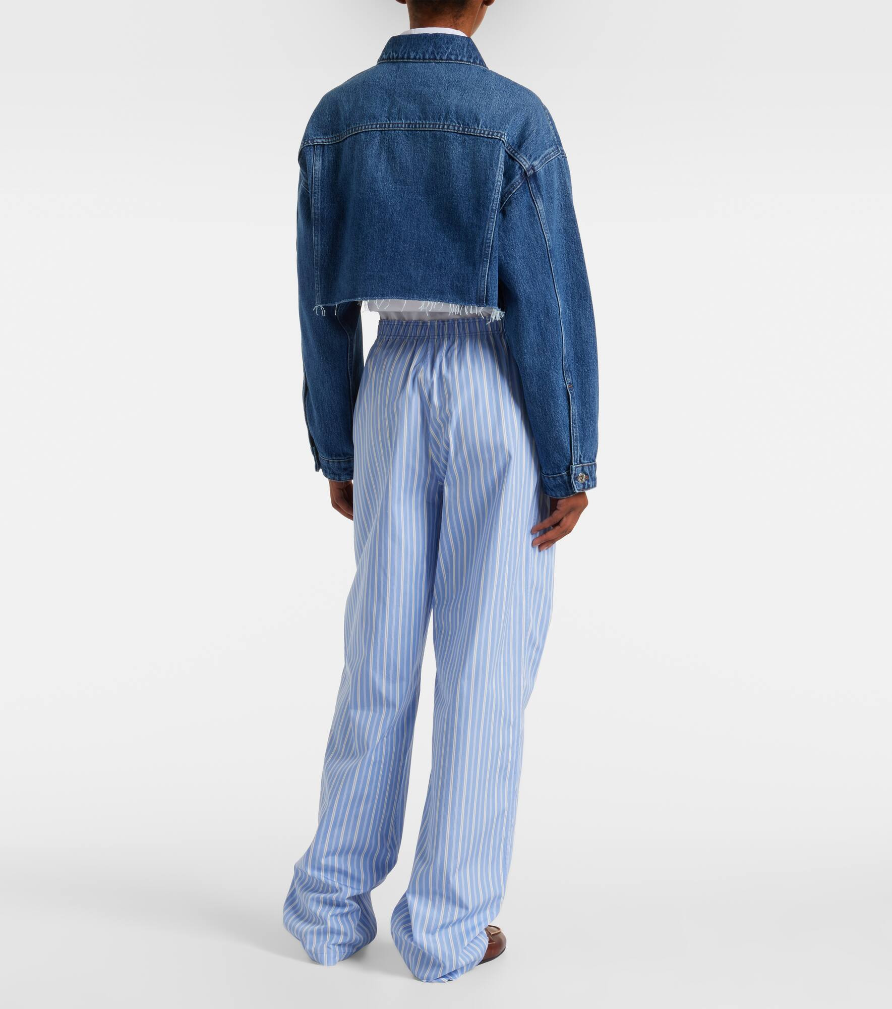 Cropped logo denim jacket - 3