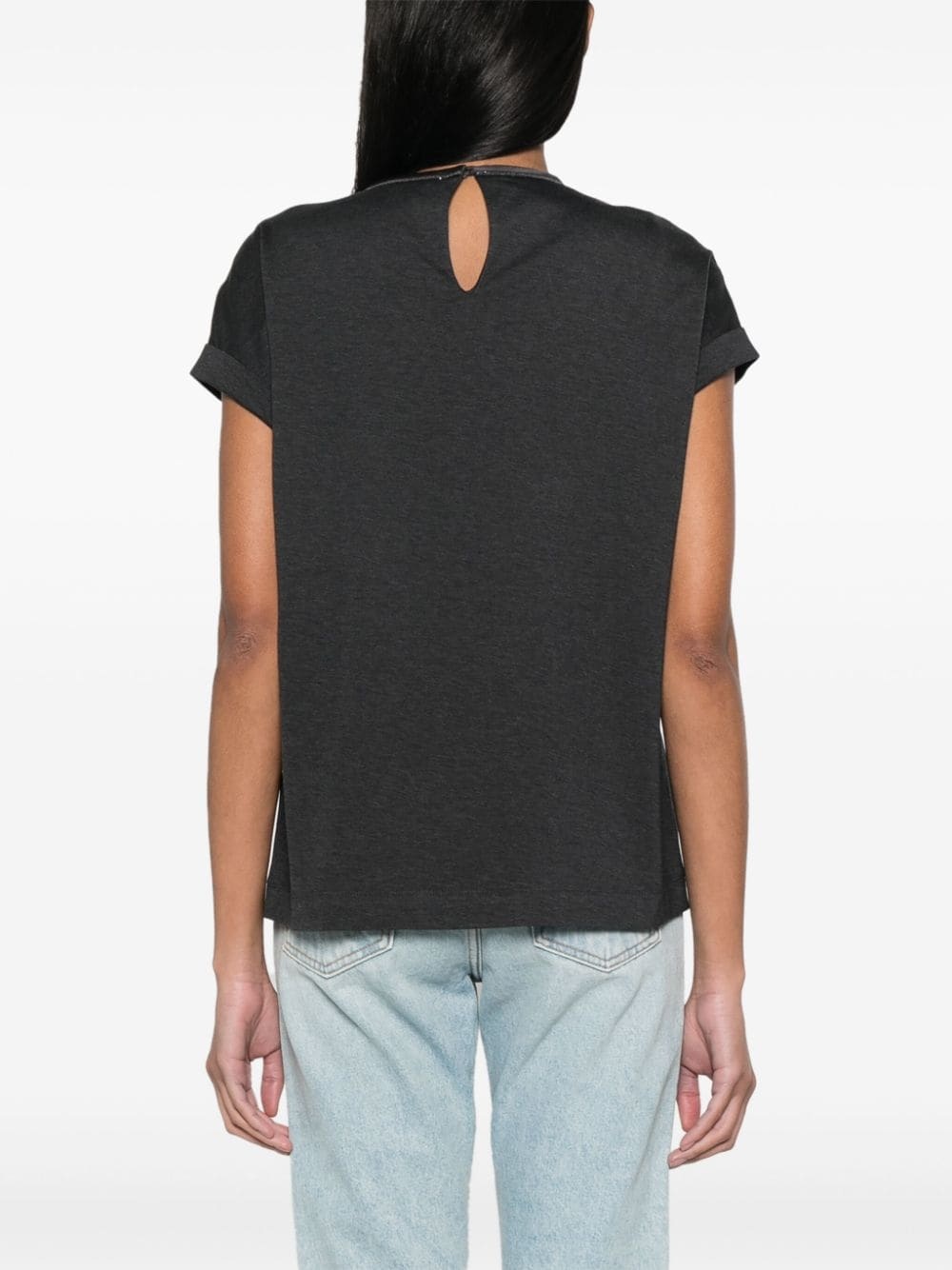 Brunello Cucinelli keyhole-detail cotton T-shirt | farfetch