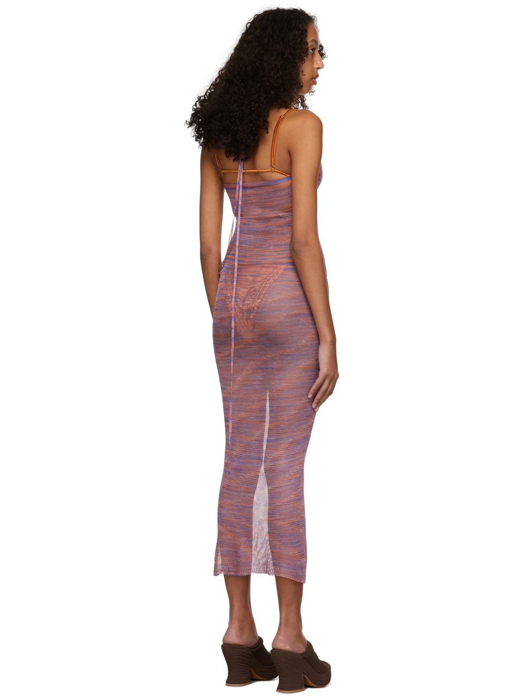 Orange & Purple Pull Away Long Jelly Dress - 3