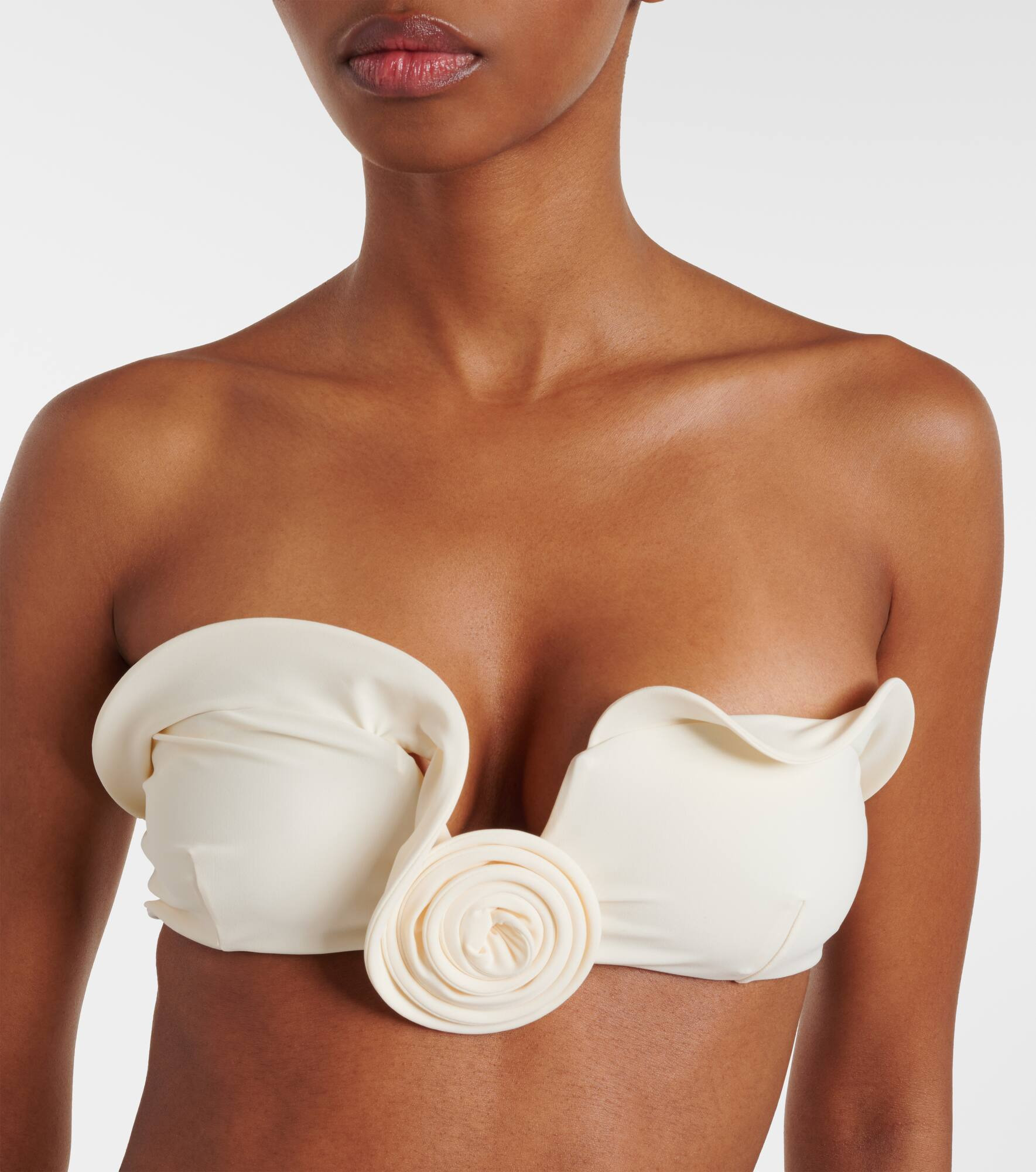 Floral-appliqué bikini top - 4