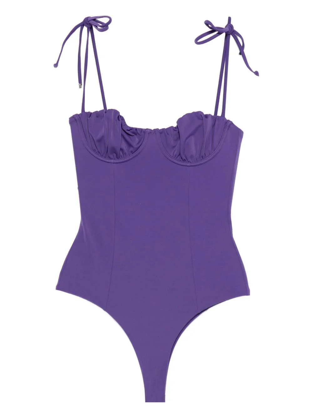 ruched-detailing tie-strap swimsuit - 1