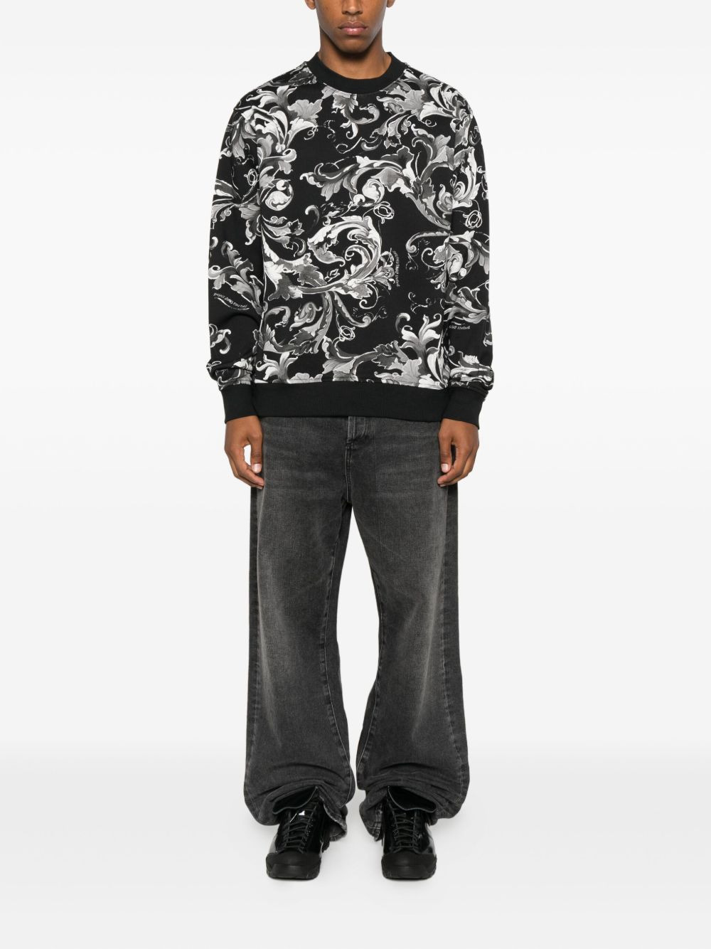 baroque-print sweatshirt - 2