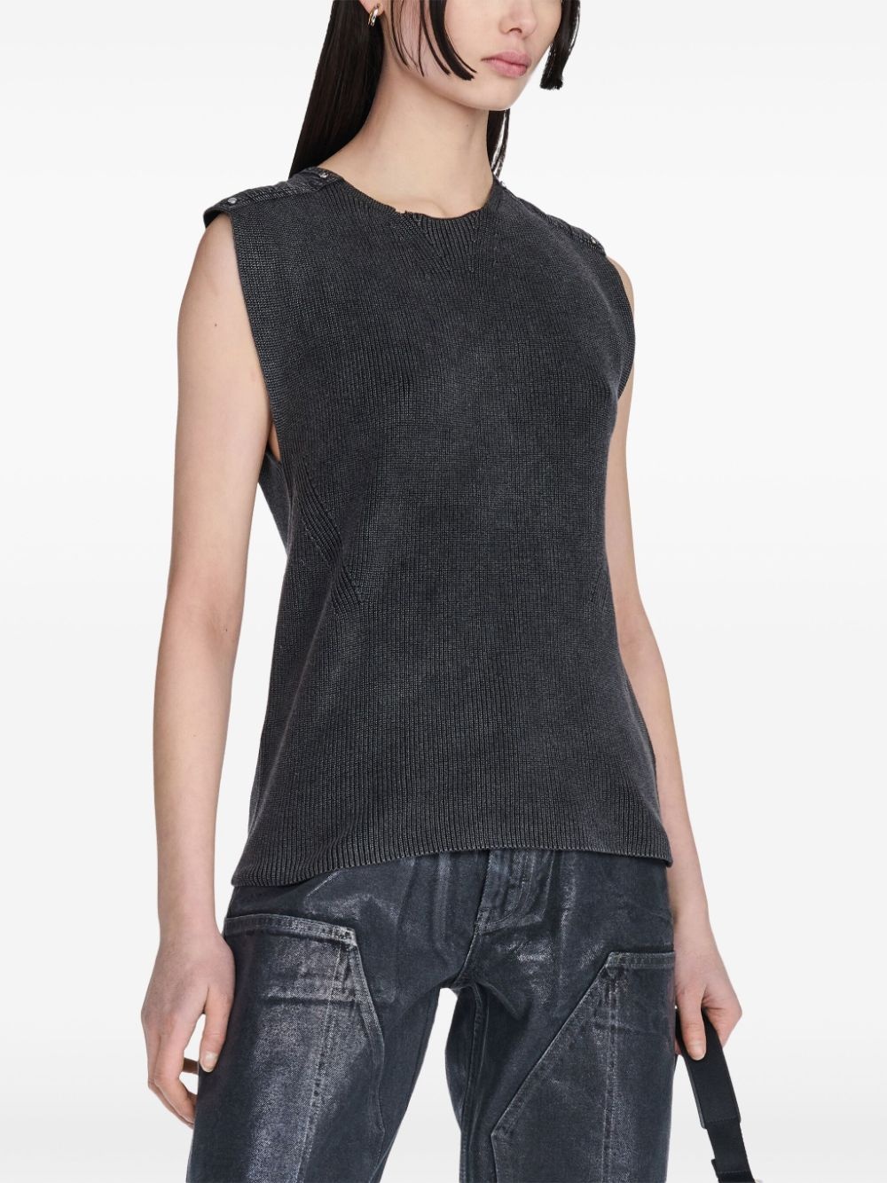 stud-detailed knitted tank top - 7