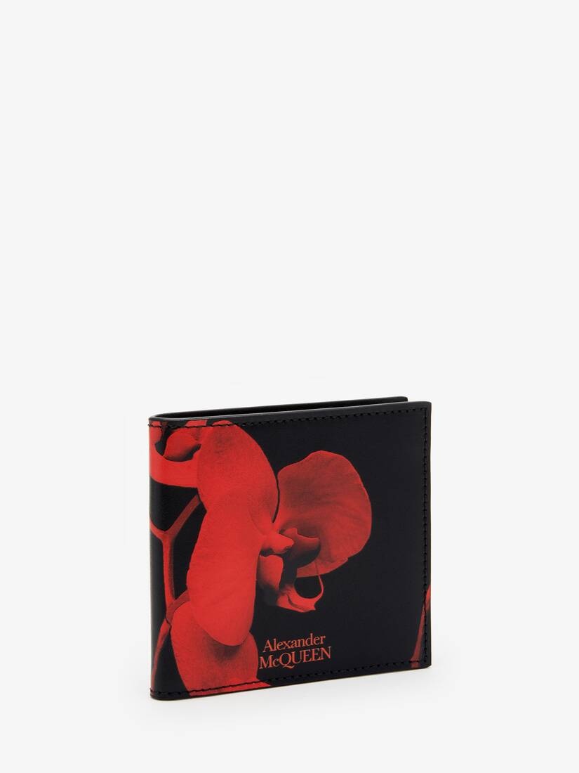 Men's Red Orchid Billfold Wallet in Black/lust Red 2