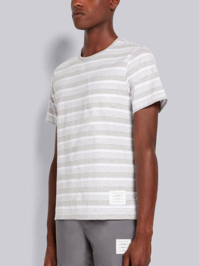 Thom Browne Pastel Grey Striped Jersey Pocket Tee outlook