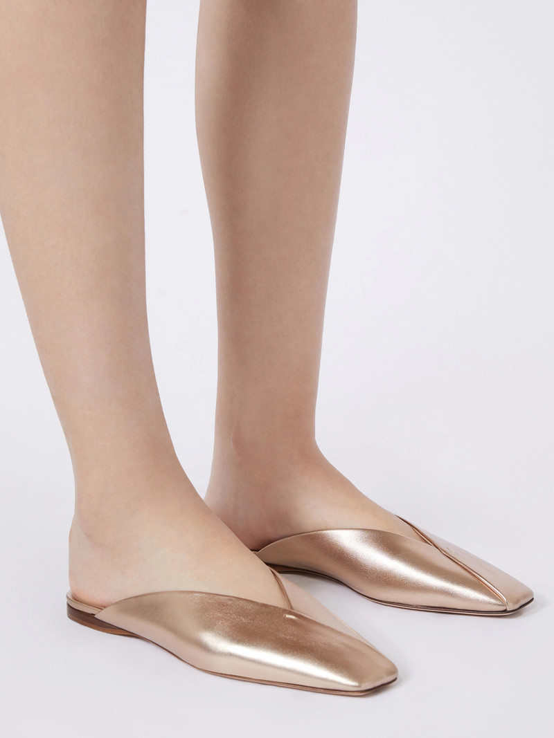 MEMO Laminated Nappa leather mules - PINK 5