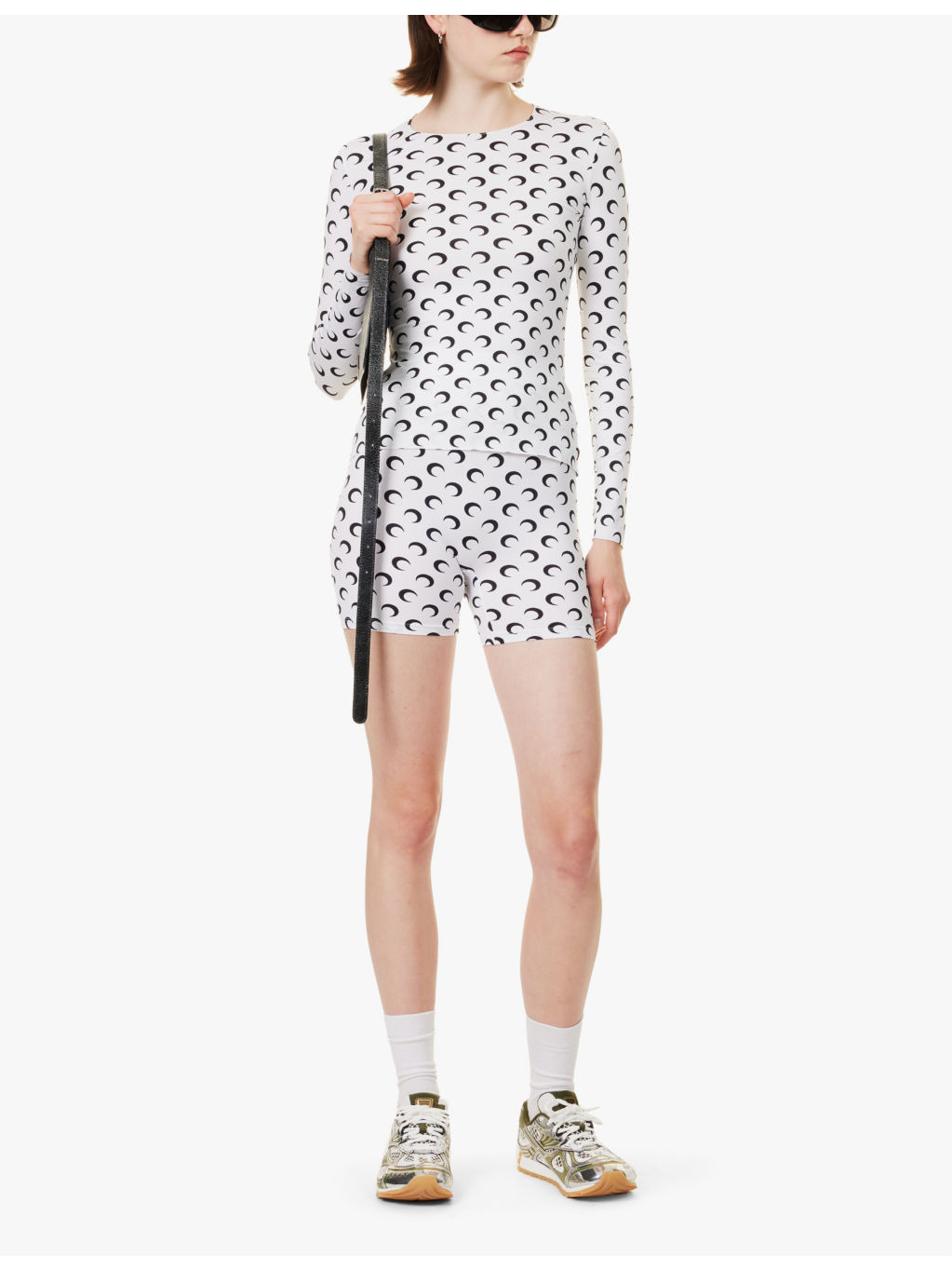 Moon-print slim-fit recycled stretch-jersey top - 2