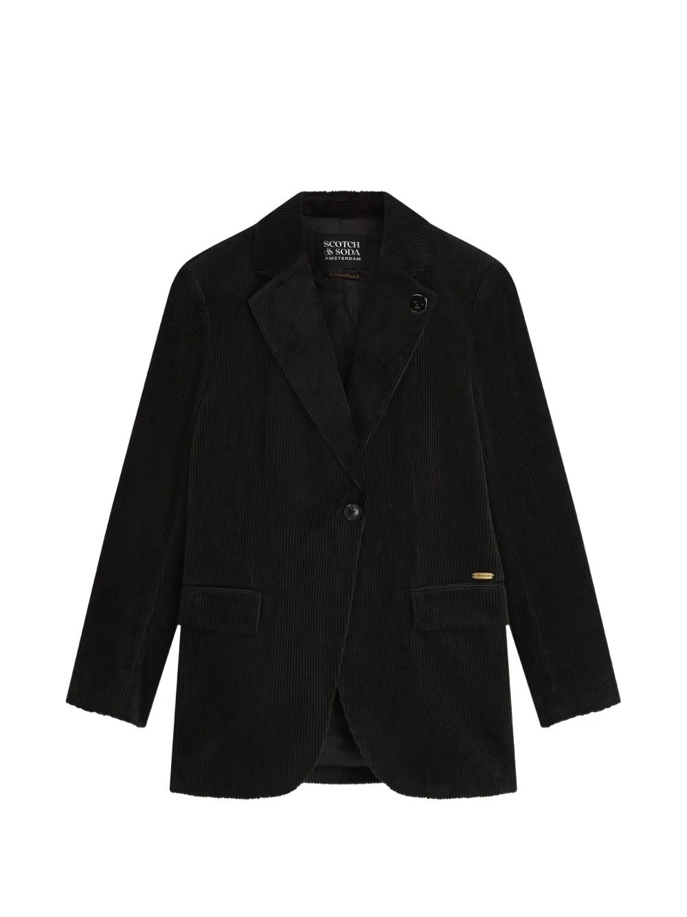 corduroy single-breasted blazer - 1