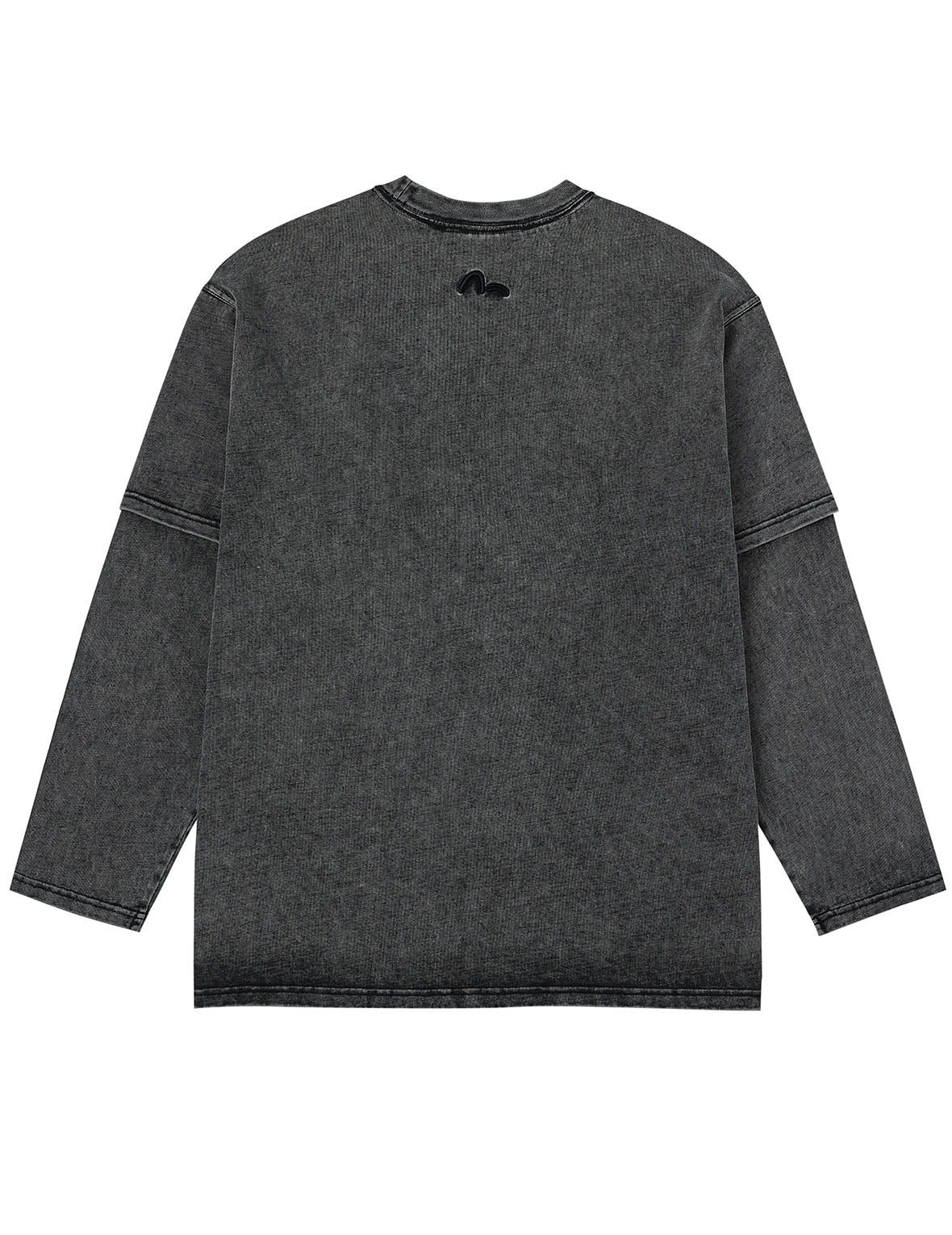 EVISUKURO Label and Seagull Print Oversized  2-in-1 long-sleeve T-shirt - 2