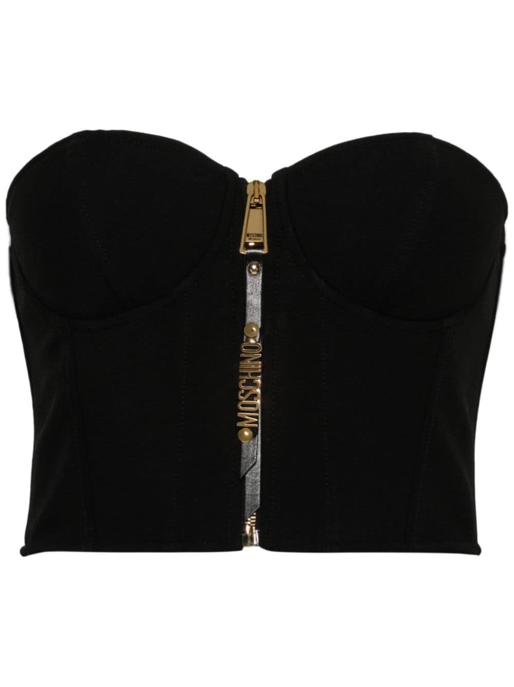 zip-fastening bustier top - 1