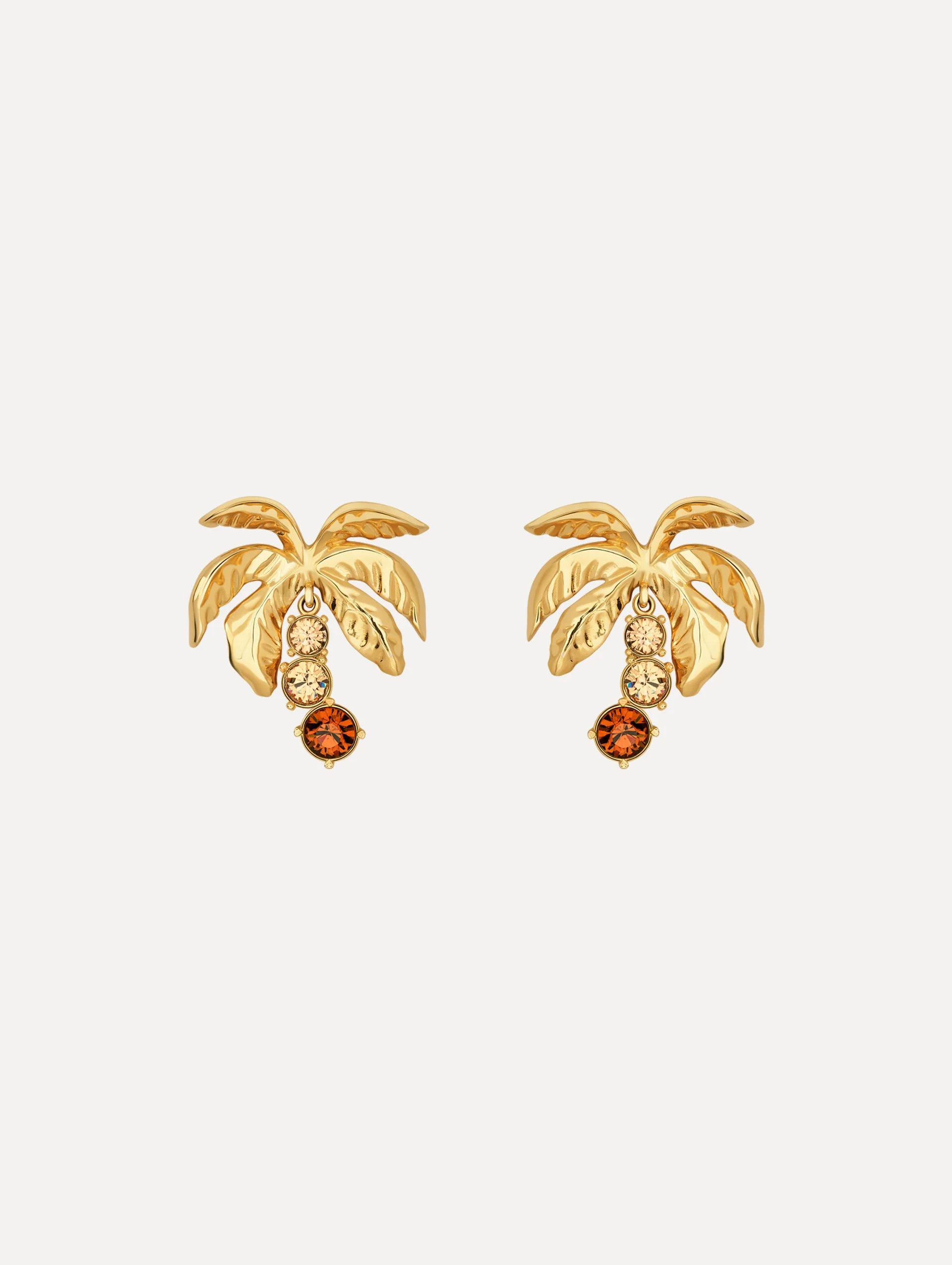 PALM TREE CRYSTAL CLIP-ON EARRINGS - 1