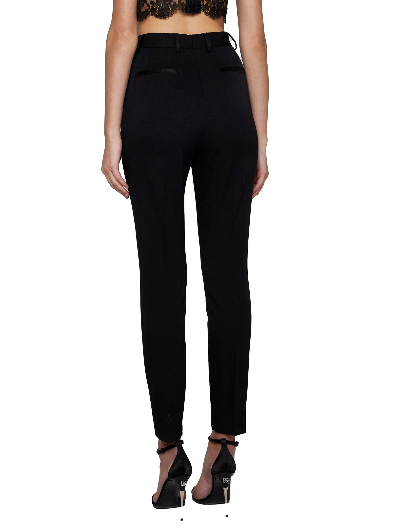 Stretch wool and silk trousers - 4