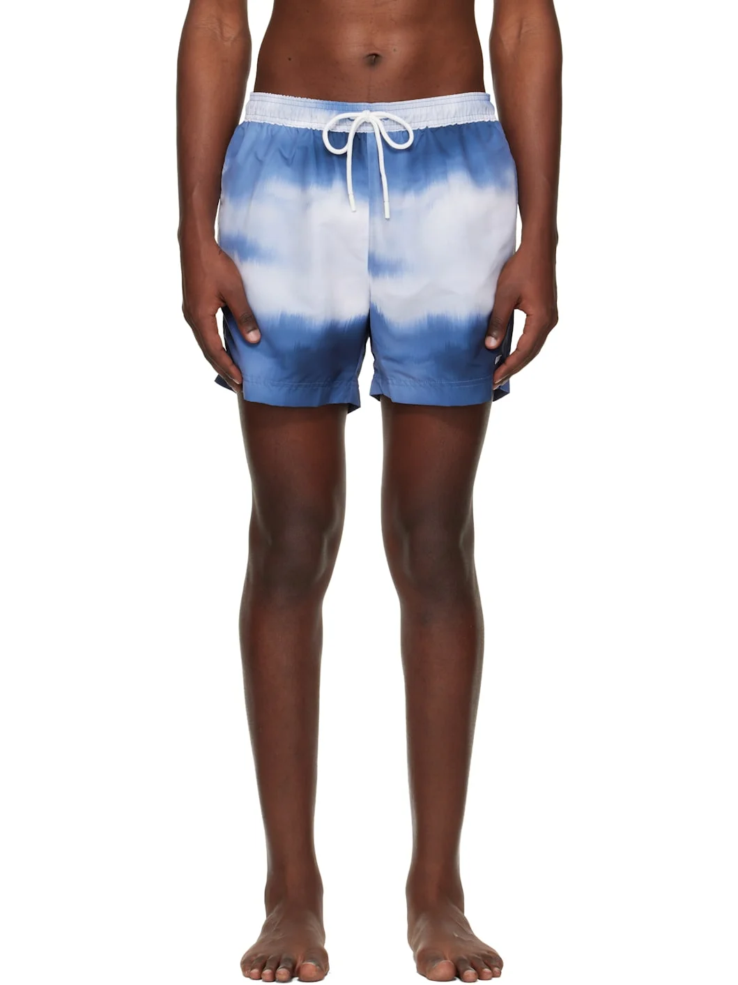 Blue Printed Swim Shorts - 1