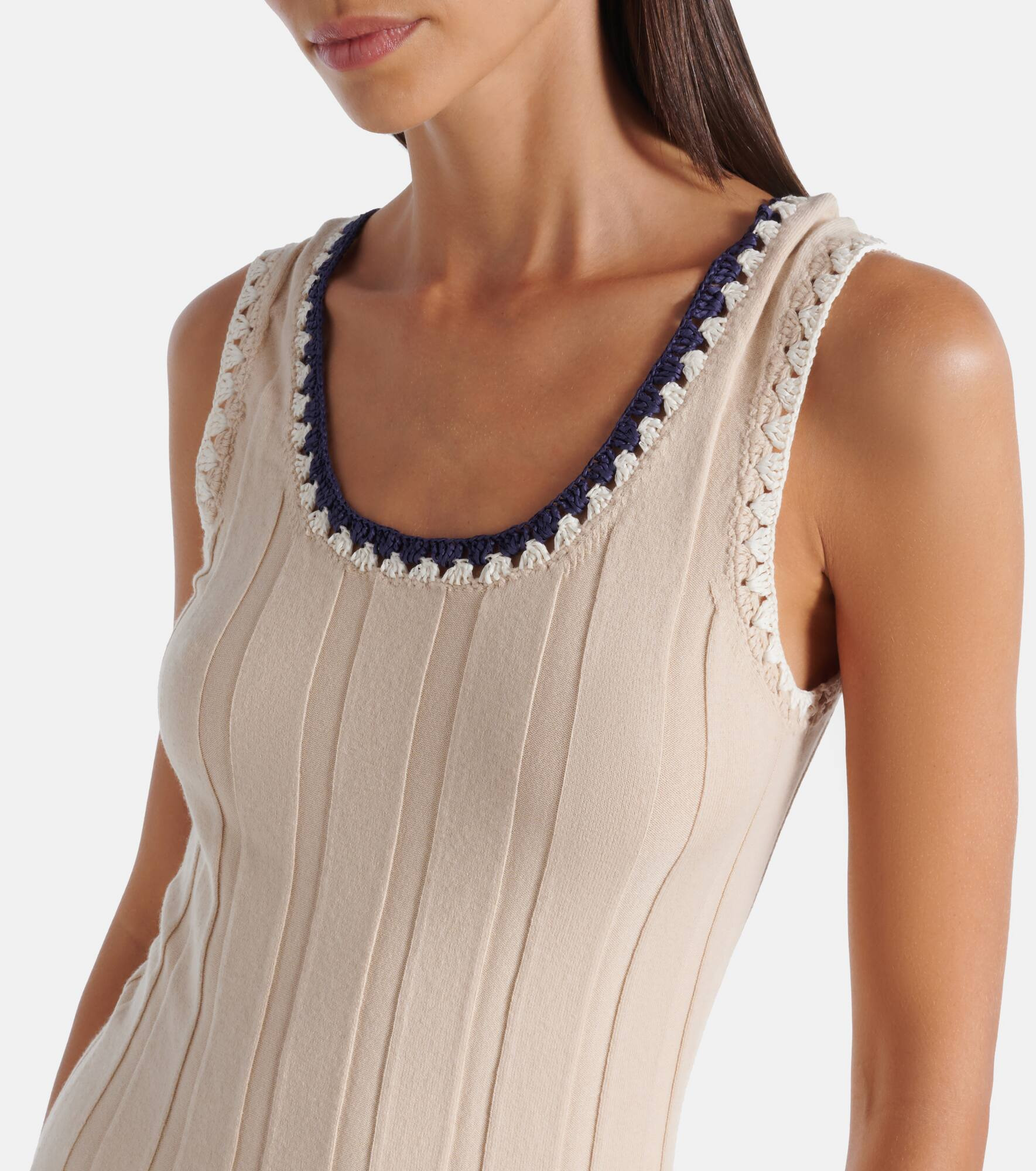 Julianna cotton and cashmere midi dress - 4
