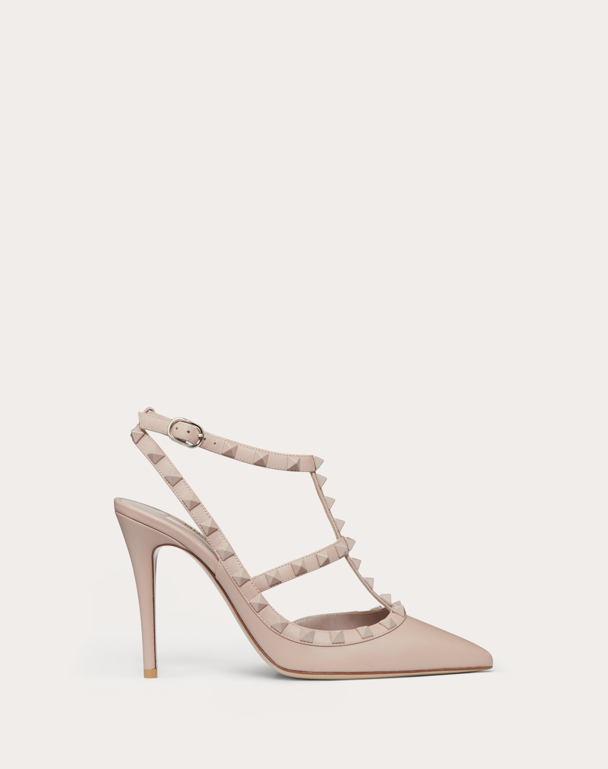 ROCKSTUD ANKLE STRAP PUMP WITH TONAL STUDS 100  MM - 1