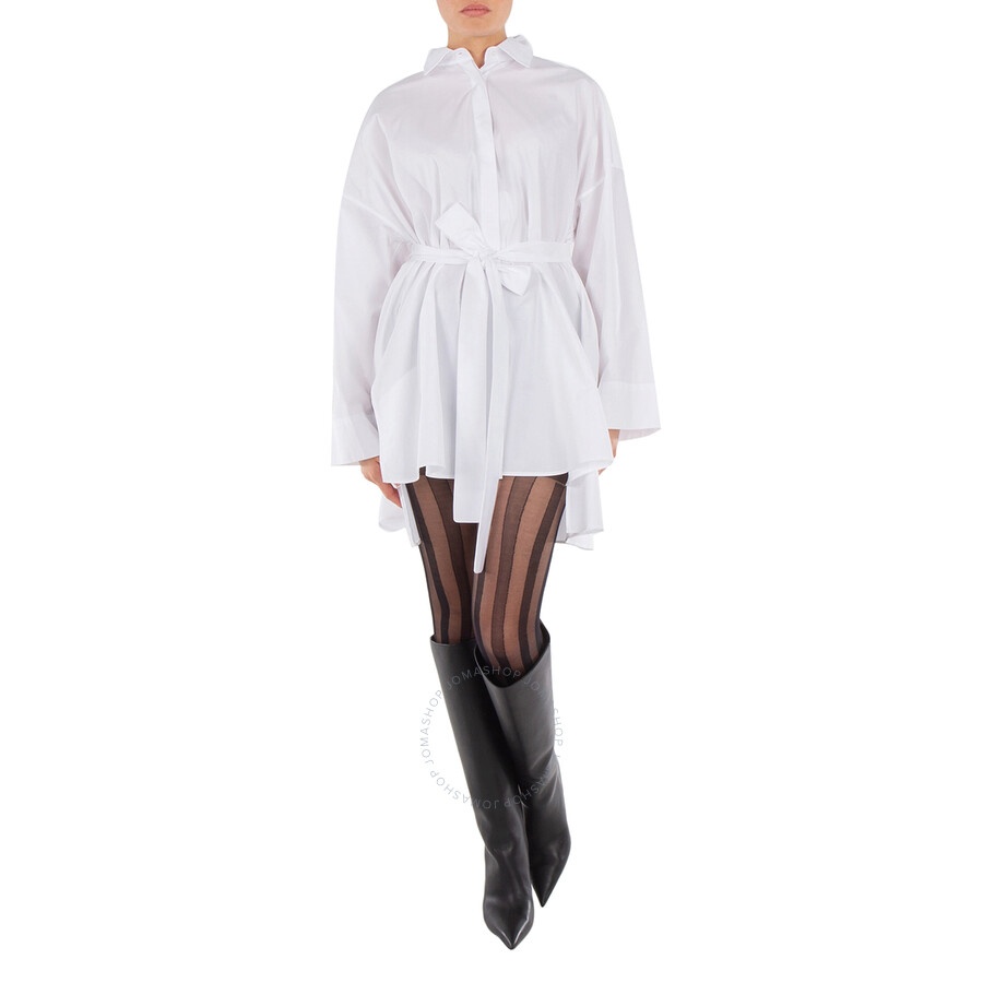 Max Mara Tea Cotton Poplin Belted Shirt - 1