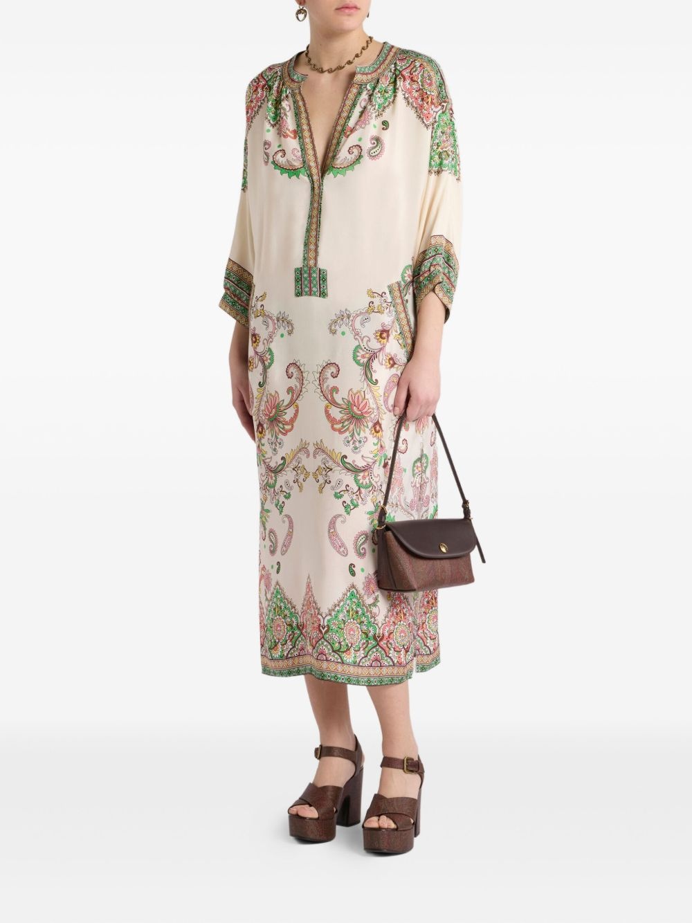 paisley-print midi dress - 2