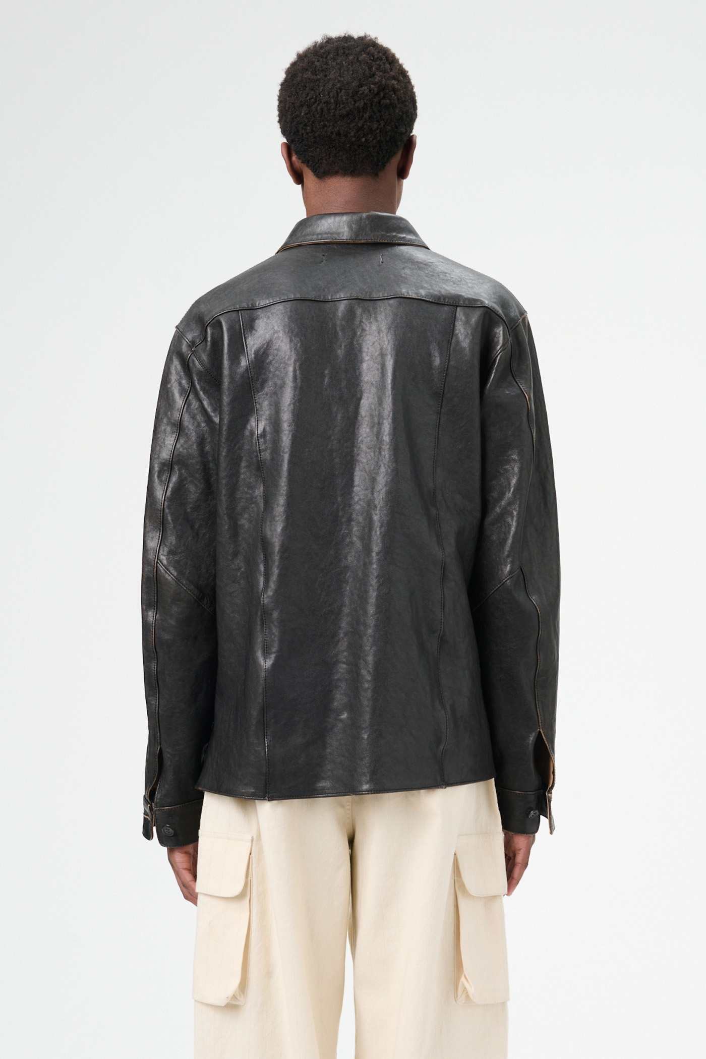 Welding Shirt Worn Brown Lambskin - 7