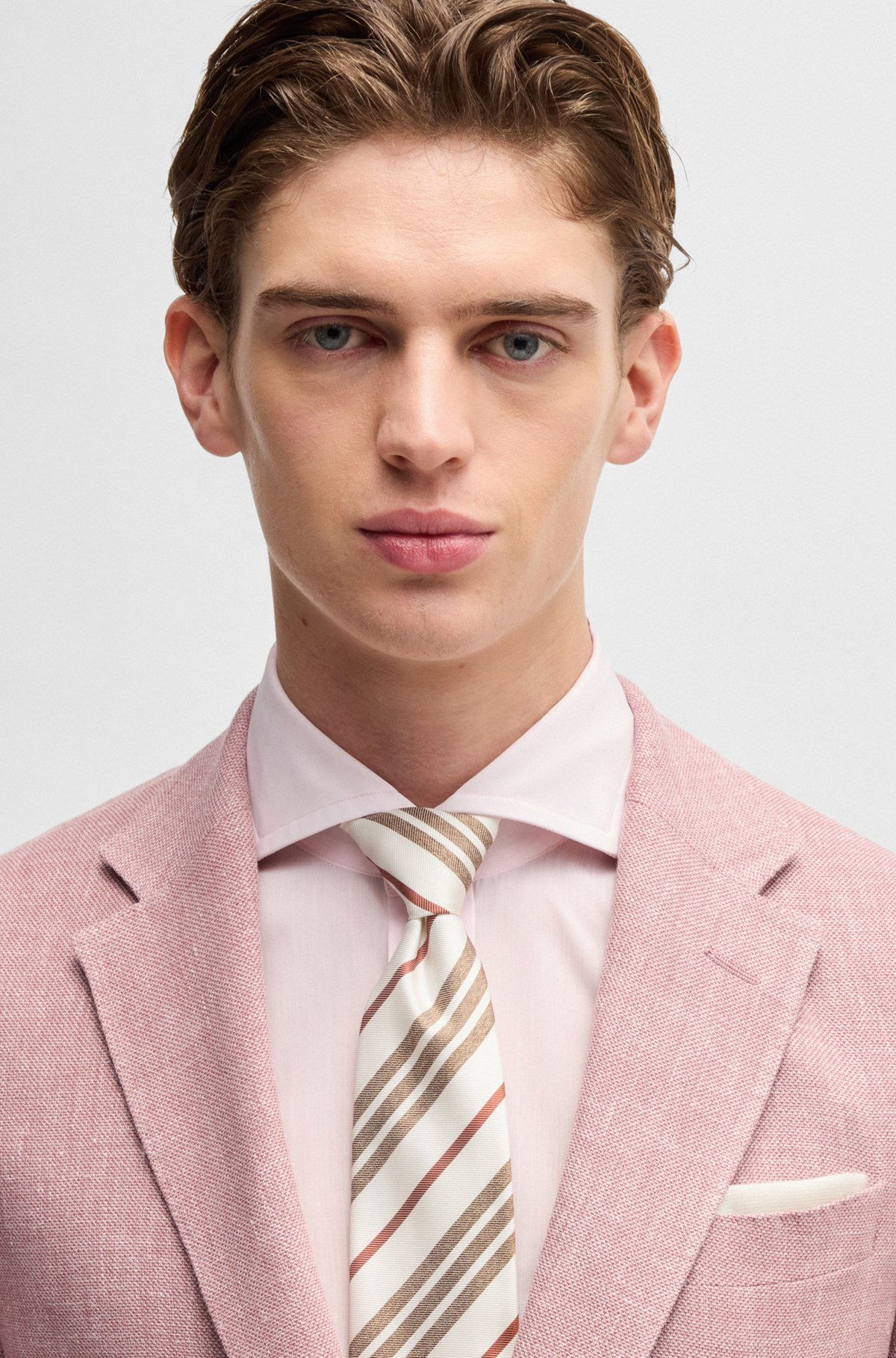 SLIM-FIT BLAZER IN LINEN, WOOL, SILK AND STRETCH - 5
