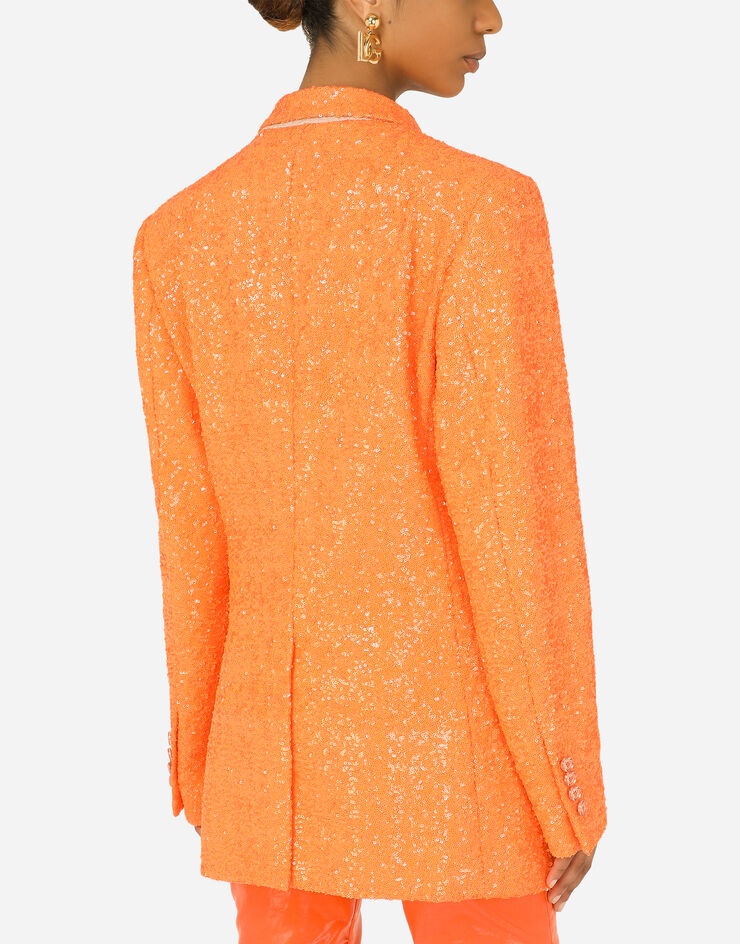 Double-breasted sequined jacket - 5