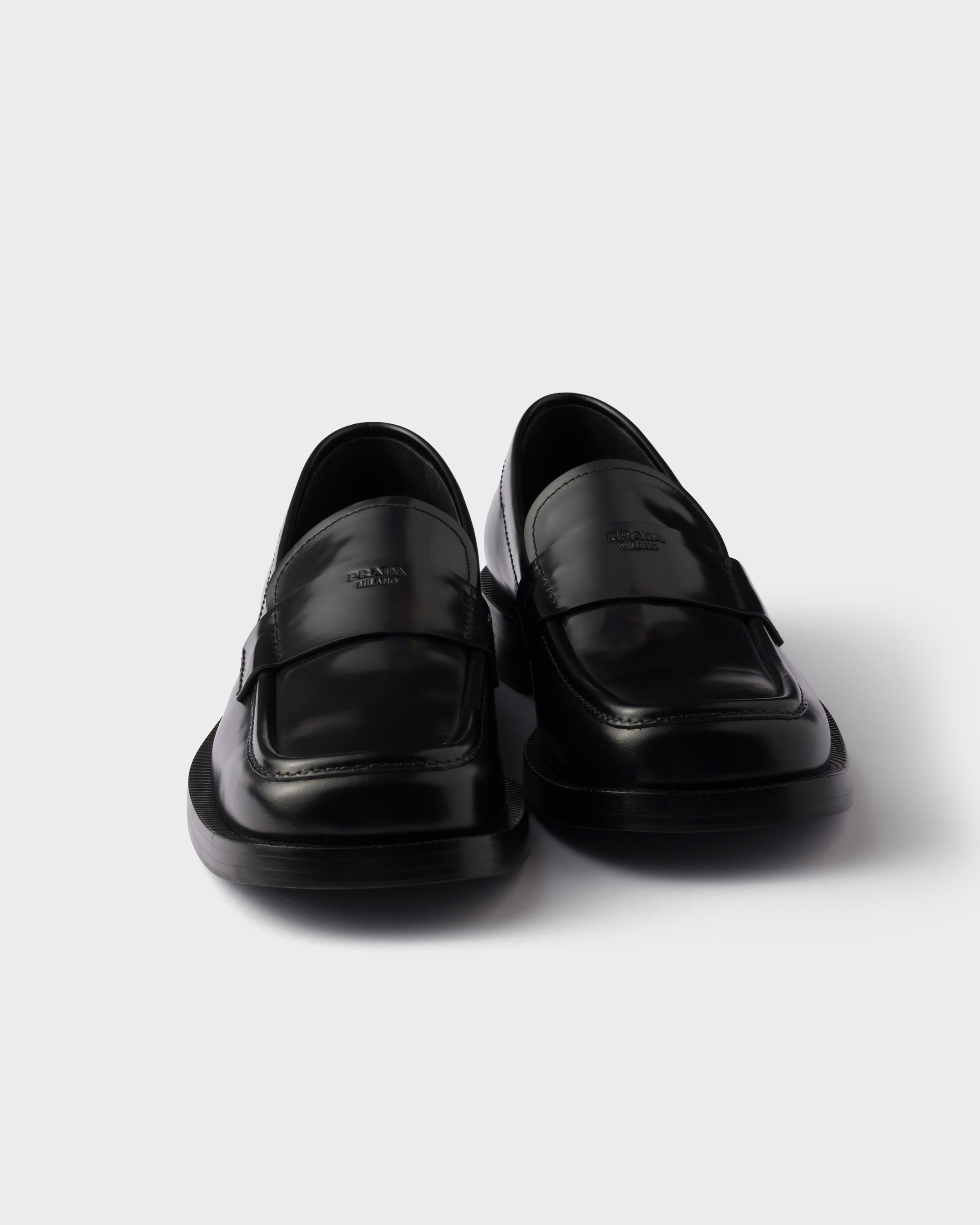 Brushed leather loafers - 7