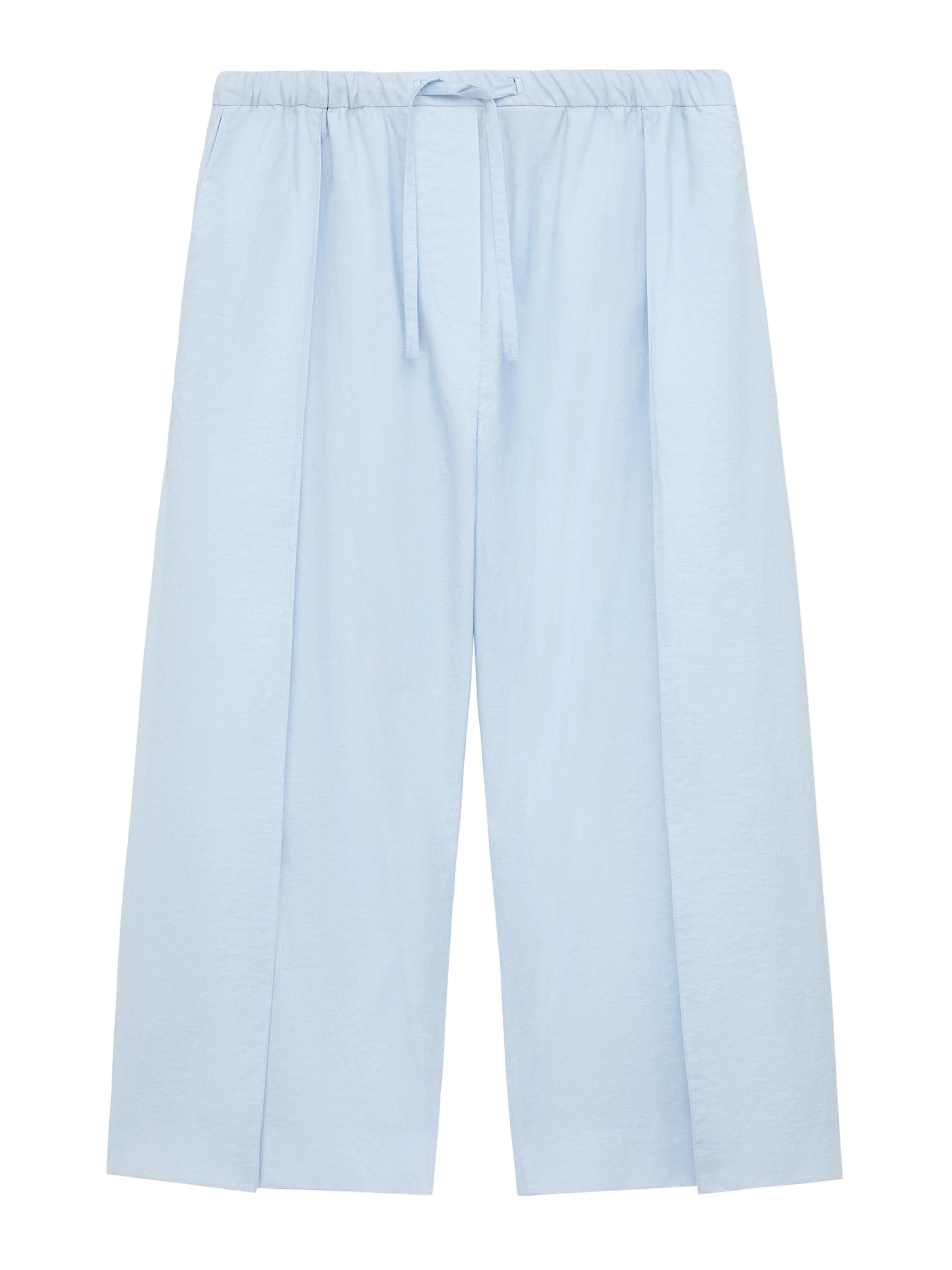 Women's x Paula's Ibiza Cotton-Blend Creased Crop Trousers - Light Blue - 1