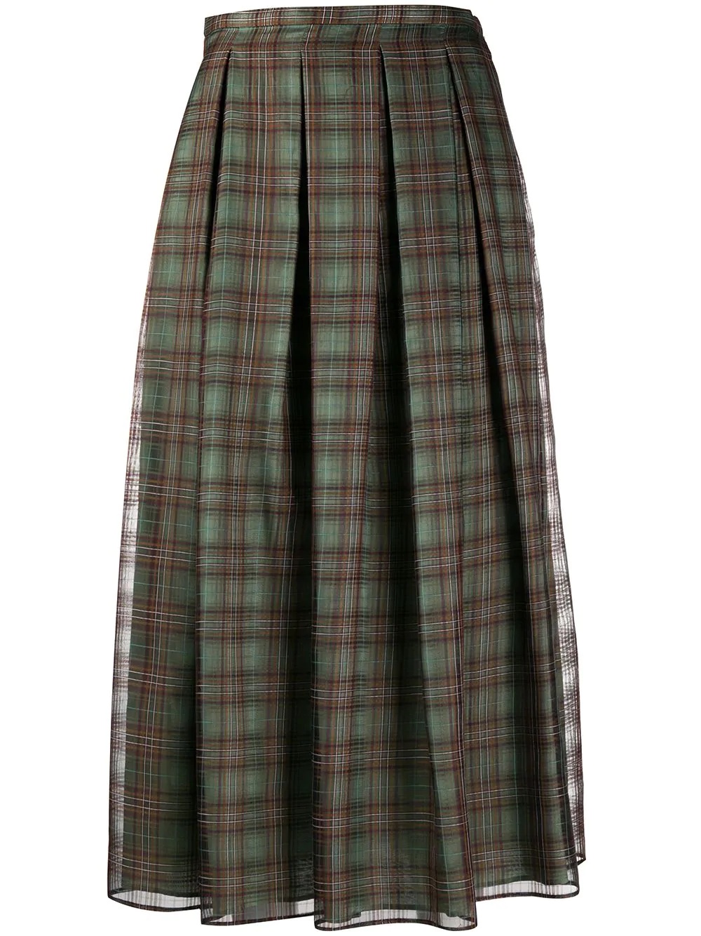 check-pattern pleated skirt - 1