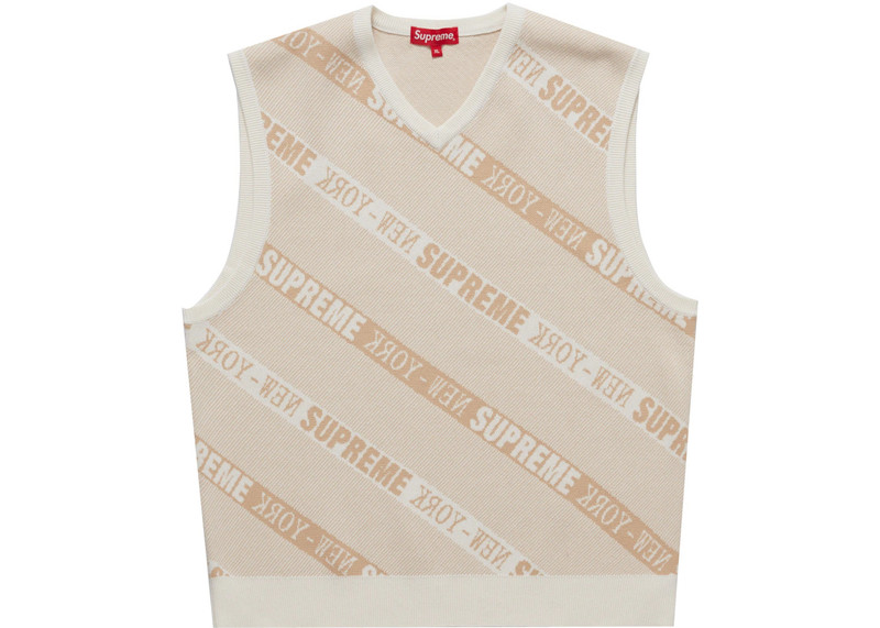 Supreme Stripe Sweater Vest (SS22) White - 1