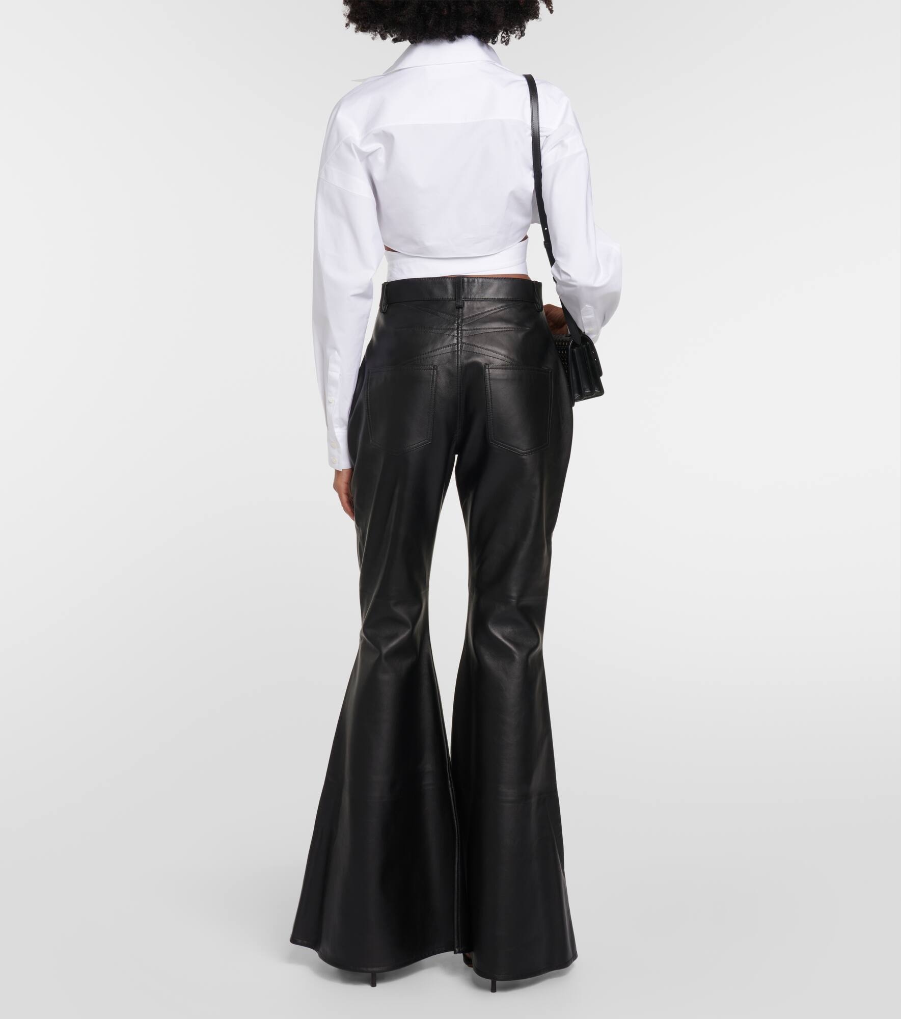 Flared leather pants - 3
