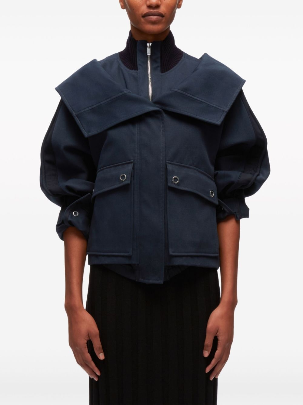 layered cotton utility jacket - 3