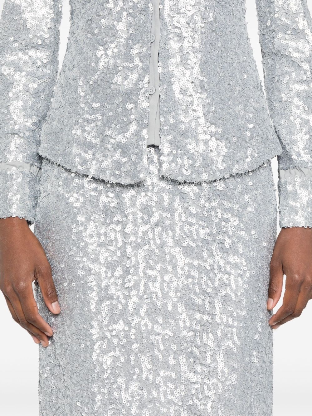 sequin embellished midi skirt - 5