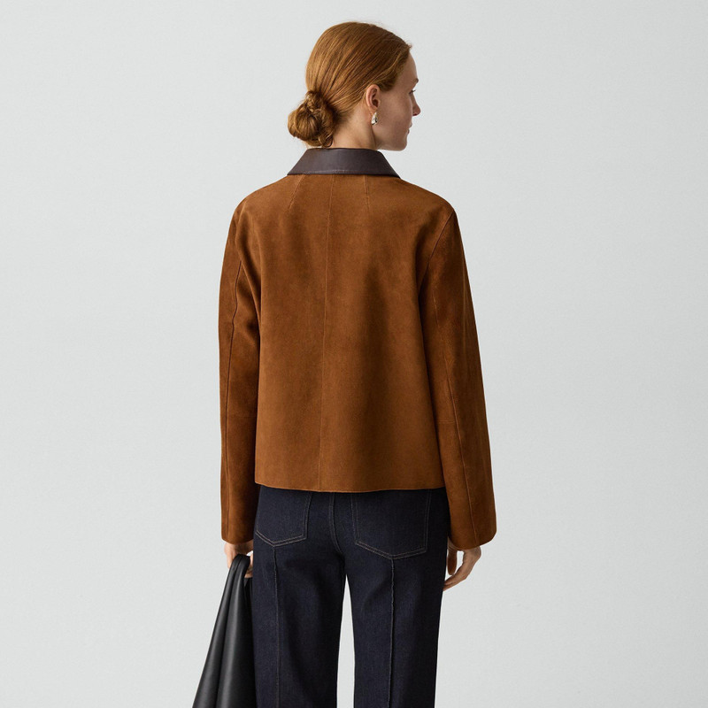 Boxy Patch Pocket Jacket in Suede 4