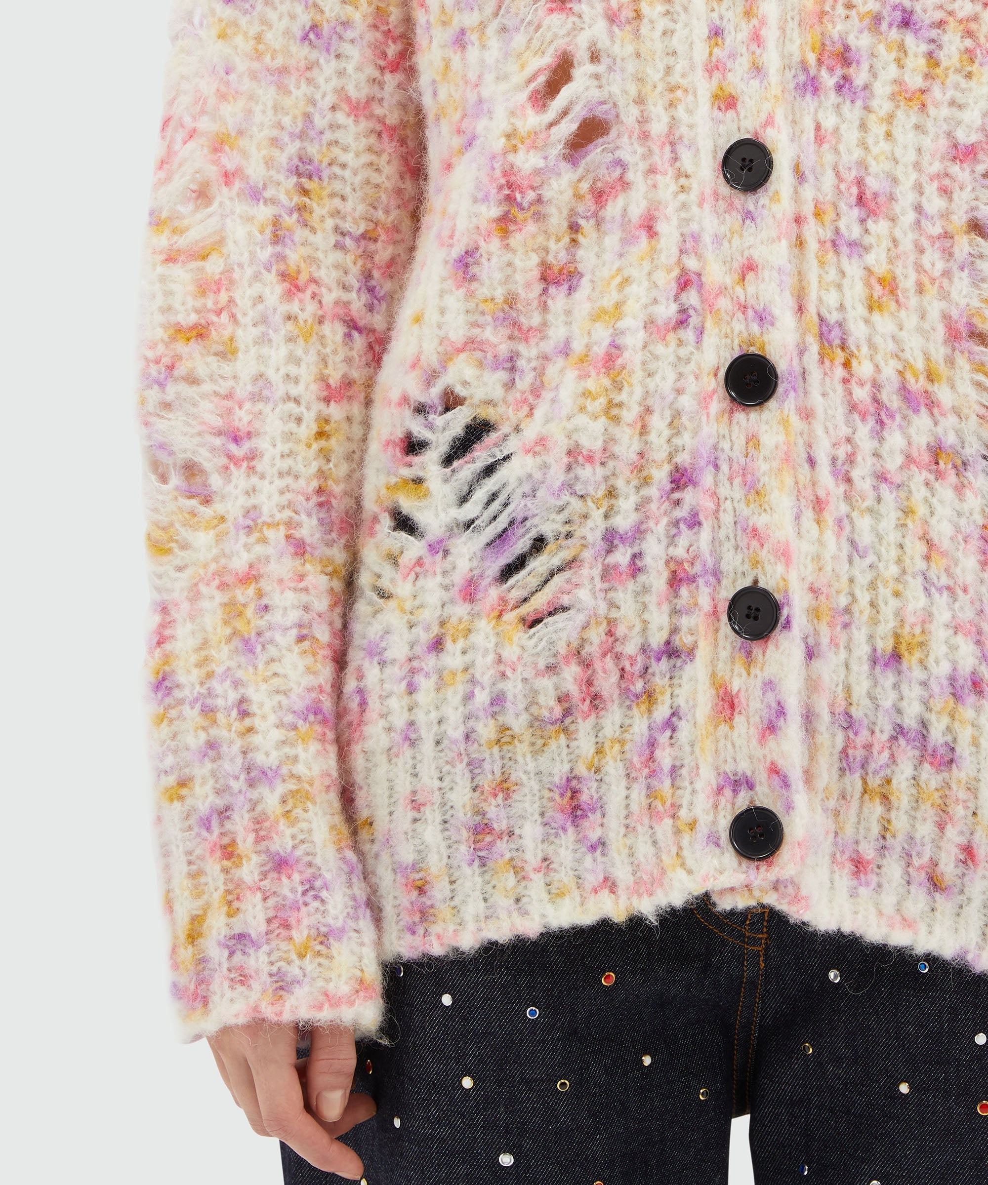Multicolor alpaca and wool cardigan - 5