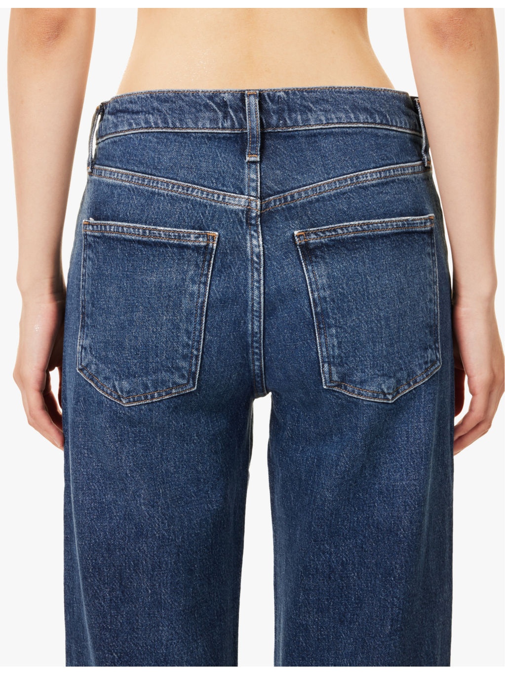 Harper branded-hardware straight-leg mid-rise jeans - 6