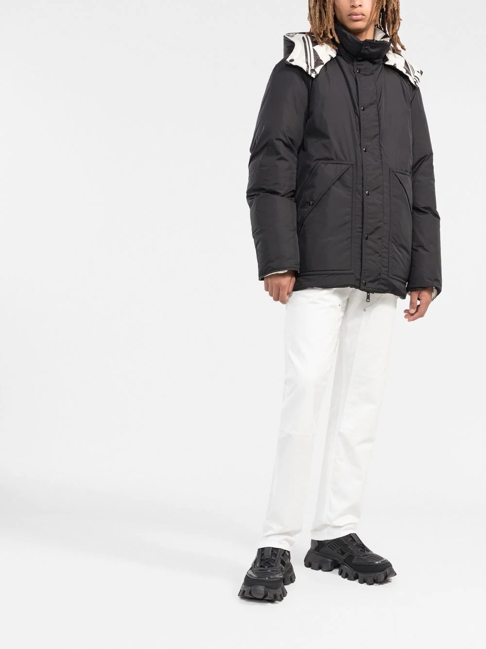 reversible geometric pattern puffer jacket - 2