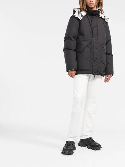 Moncler reversible geometric pattern puffer jacket outlook