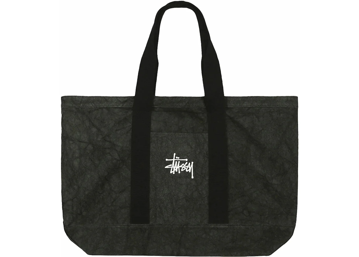 Stussy Canvas Extra Large Tote Bag Washed Black - 1