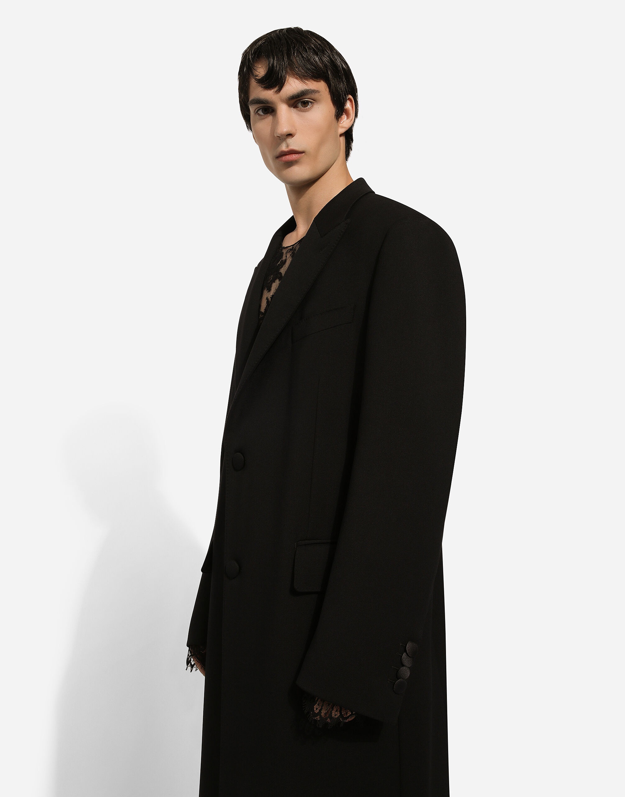 Single-breasted double-face stretch wool coat - 4