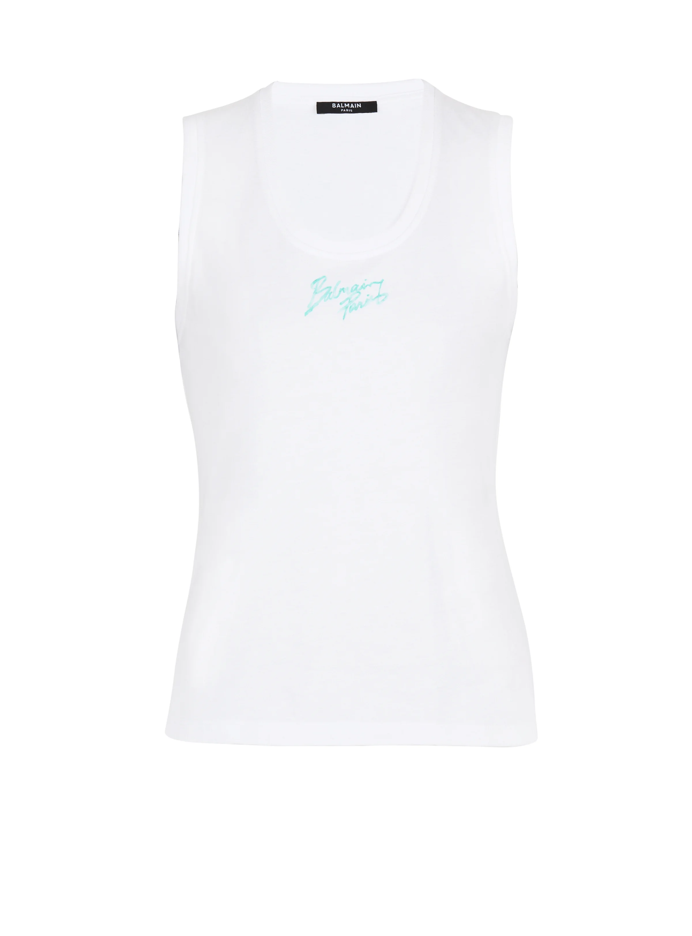 Relaxed tank top with Balmain Paris Brush print - 1